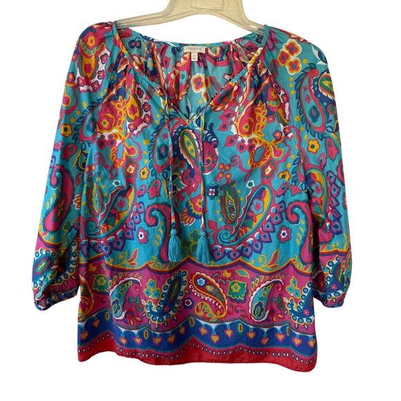 Talbots Tops - Talbots Multicolor abstract print babydoll blouse size XL
